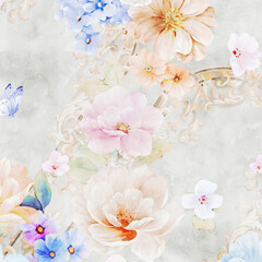 Beautiful elegant hand drawn floral illustration