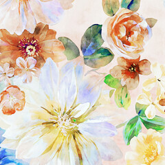 Beautiful elegant hand drawn floral illustration
