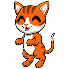 Cute orange tabby cat cartoon