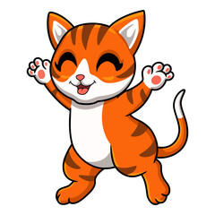 Cute orange tabby cat cartoon