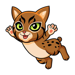 Cute pixie bob cat cartoon flying