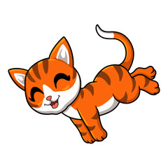 Cute orange tabby cat cartoon