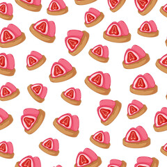 cartoon daifuku, japanese food seamless pattern on colorful background