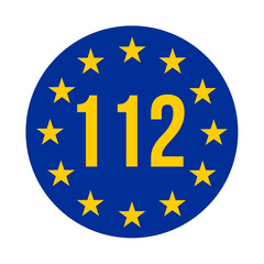 112 european emergency telephone number symbol icon