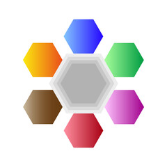 Fototapeta na wymiar Colored hexagons frame circle. Vector illustration. stock image.