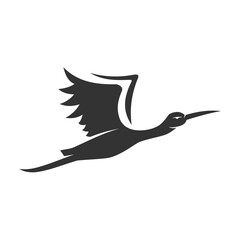 Stork bird logo template Icon Illustration Brand Identity