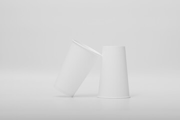 White paper cup with a white background