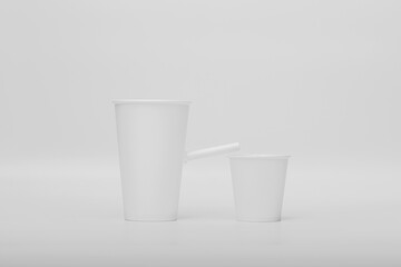 White paper cup with a white background