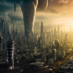 Alien Cityscape That Inspires Wanderlust k realistic highly detailed