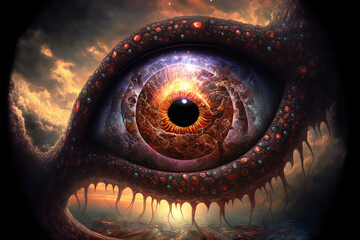 Psychedelic close-up eye