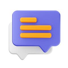 chat bubble mail message 3d render icon