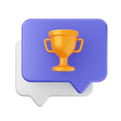chat trophy reward bubble mail message 3d render icon
