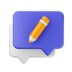 create chat bubble mail message 3d render icon