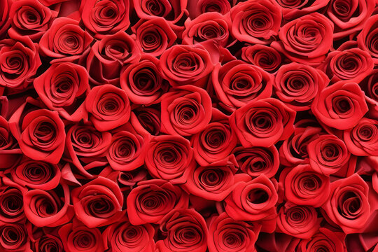 red roses background created with Generative AI