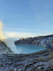 Amazing landscape around Ijen crater in banyuwangi, east java, indonesia.