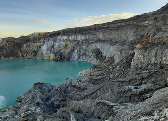Fototapeta na wymiar Amazing landscape around Ijen crater in banyuwangi, east java, indonesia.