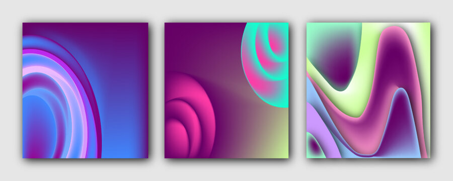 Colorful set abstract gradient. Applicable for design covers, presentations, invitations, flyers, annual reports, posters and business cards. Modern art