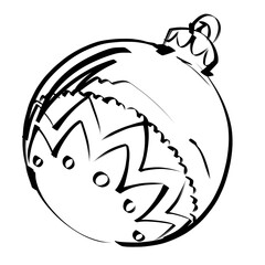 Christmas Illustration 8 - Christmas Ball Line 1 Asset 