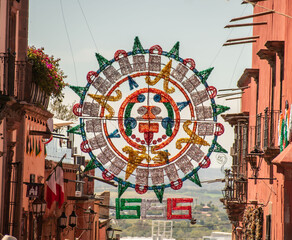 Fototapeta premium Sun calendar in San Miguel de Allende, Guanajuato, México