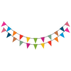 Obraz premium decoration flag birthday symbol logo vector icon ilustration