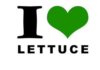 I love Lettuce text on white