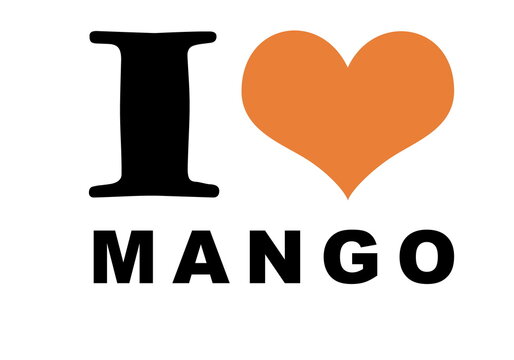I love mango text on white