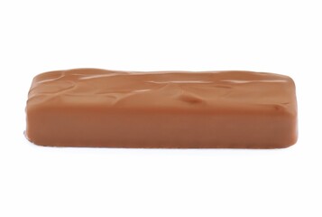 One tasty chocolate bar isolated on white