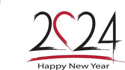 Happy New Year 2024 text design. Cover of business diary for 2024 with wishes. 