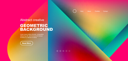 Liquid shapes with flowing gradient colors. Geometric circle round triangles. Vector illustration for wallpaper, banner, background, leaflet, catalog, cover, flyer