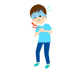 胸に痛みなどの症状がある男性
