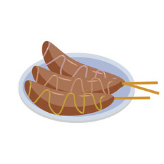 dessert of peeled banana with chocolate and sprinkles on a plate