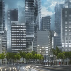 Obraz premium Modern Cityscape k realistic highly detailed