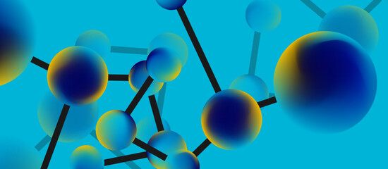 Line points connections geometric abstract background