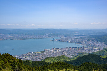 Fototapeta premium 比叡山ドライブウェイから琵琶湖を眺める