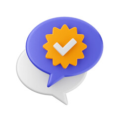 3d chat bubble icon illustration