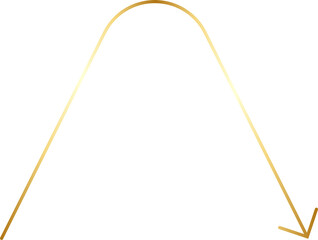 Thin Curved Gold Arrow Design Element
