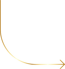 Thin Curved Gold Arrow Design Element