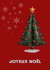 Joyeux Noel French Merry Christmas Christmas Card Celebration