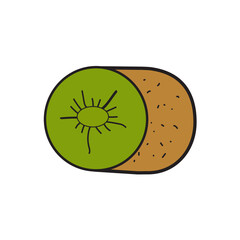 Illustration vector graphic of kiwi with round shapes