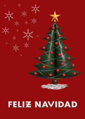 Feliz Navidad Spanish Merry Christmas Christmas Card Celebration