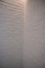 white brick wall background, interior design