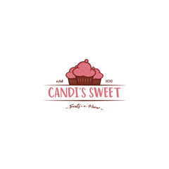 Sweet Shop logo template design vector. Simple cupcake logo.