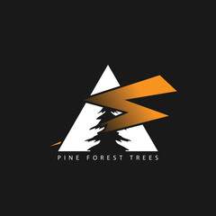 Pine tree logo design vector image
