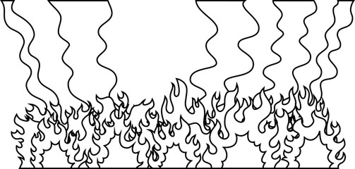 大炎上と黒煙 大火事のイラスト