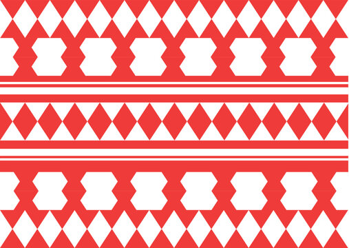 red and white tribal traditional ikat ethnic pattern, design for ikat background, argyle fabric, red gingham. Produced in many traditional textile centers around the world. including in India - Powered by Adobe