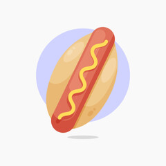 hot dog icon cartoon style illustration