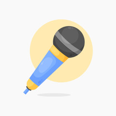 microphone icon cartoon style illustration