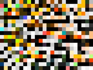 Mozaic abstract pixel art bright multi-colored squares background.