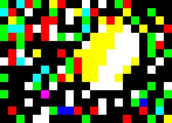 Fototapeta premium Mozaic colorful pixel art irregular squares on black background