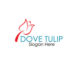 dove tulip logo design concept